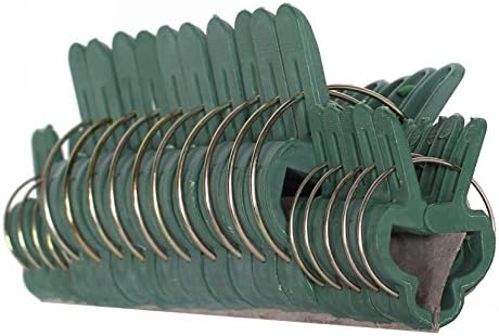 Plant Clips 40 Piece Green Gentle Gardening Plant & Flower Lever Loop Gripper Clips, Tool for Supporting or Straightening Plant Stems, Stalks, and Vines, Garden Clips, by RamPro