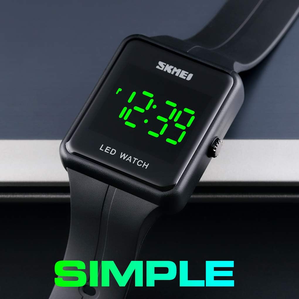 Gosasa Large Face LED Digital Watch Date Time 3Bar Waterproof Wristwatch Men Women Sports Watches