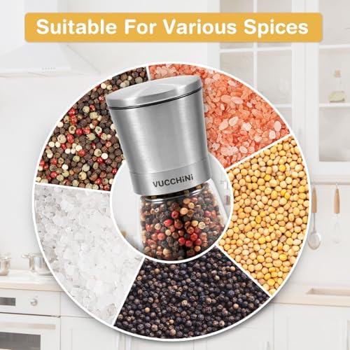 Vucchini Stainless Steel Salt and Pepper Grinder Set Manual