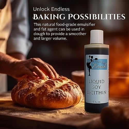 Fast Easy Bread Soy Lecithin Liquid (8 oz) | Easy-to-Use | Available in Mess-Free Squeezable Bottle | Natural Food-Grade Emulsifier | Enhances Dough