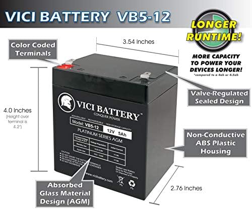 Vici 12V 5AH SLA Battery for Lawn and Garden Tool - 2 Pack Battery Brand Product