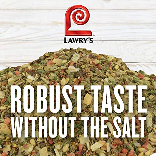 Lawry's Salt Free 17 Seasoning, 10 oz - One 10 Ounce Container of 17 Seasoning Spice Blend Including Toasted Sesame Seeds, Turmeric, Basil and Red Bell Pepper for Seafood Poultry and Beef