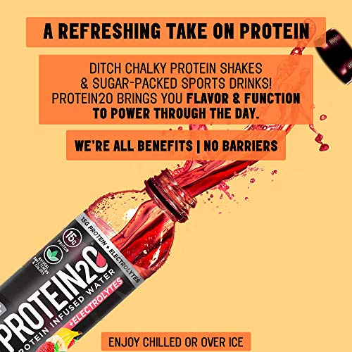 Protein2o 15g Whey Protein Isolate Infused Water, Ready To Drink, Sugar Free, Gluten Free, Lactose Free, Harvest Grape, 16.9 oz Bottle (Pack of 12)
