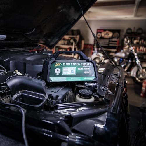 Battery Tender 15 AMP Battery Charger and Maintainer - 12V Switchable 15 AMP / 8 AMP / 2 AMP - Selectable Chemistry Standard AGM Gel - LCD Display