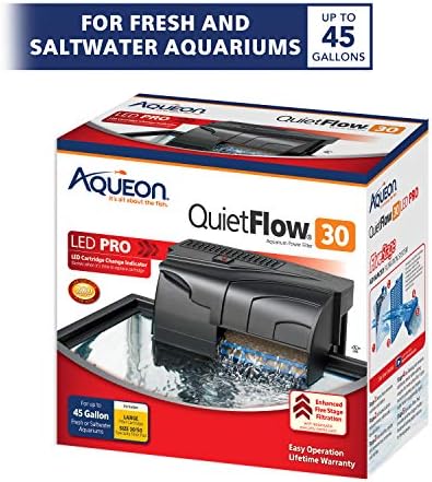 Aqueon QuietFlow 30 LED PRO Aquarium Fish Tank Power Filter For Up To 45 Gallon Aquariums