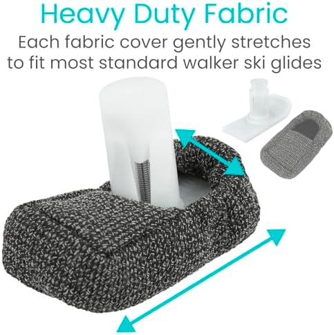 Vive Walker Ski Glide Covers 4 PCS - Accessories for Folding Walkers