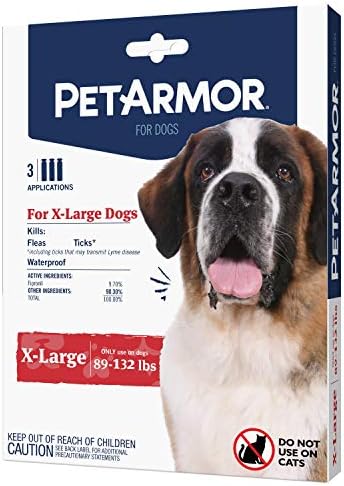 PetArmor Flea & Tick Topical Dogs 45-88 lbs, Fipronil, 3-Month | Ideal for Large Dogs 45-88 lbs; Kills Adult Fleas in 24-48 hrs; 3-month supply; Vet-Quality, No Rx Needed