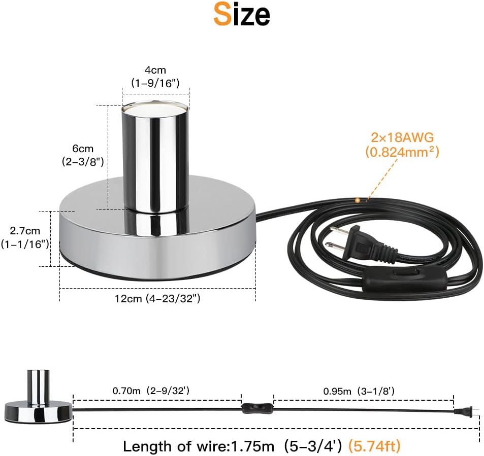 Helunsi Industrial Table Lamp Base, Black E26 E27 Lamp Base Without Shade