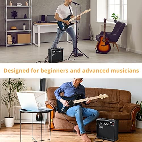 GLARRY 39" GST Series Electric Guitar Kit with Amp for Beginner Starter, HSS Pickups Full Size Guitar Included Digital Tuner, Strings, Picks