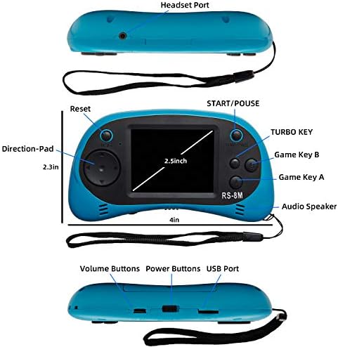 Kids Handheld Portable Video Game Player with 200 Games - 16 Bit 2.5 Inch Screen Mini Retro Electronic Machine for Boys Girls