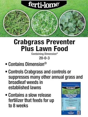 Fertilome (11907) Crabgrass Preventer + Lawn Food 20-0-3, 16 lbs | Dithiopyr + 20-0-3 NPK granules - Pre-emergent crabgrass + broadleaf control - Spring lawn care users