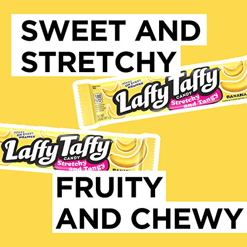 Laffy Taffy Variety Box, Grape Watermelon Cherry Chewy Candy, 1.5 oz, 24 Ct | Grape, watermelon, cherry stretchy tangy taffy, individually wrapped, jokes on wrapper, lunchbox, sharing