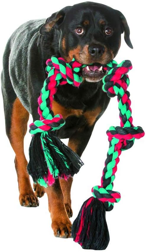 Mammoth Flossy Chews Color Rope Tug – Premium Cotton-Poly Tug Toy for Dogs – Interactive Dog Rope Toy – Tug Dog Chew Toy