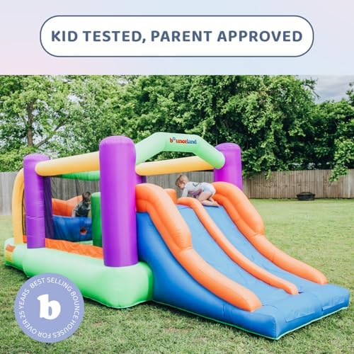 Bounceland Pro Racer Obstacle Bounce House with Dual Slides, Bounce, Climb, Slide All in One, UL 1 HP Blower Included, 19 ft x 9 ft x 7 ft H