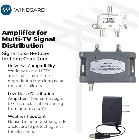 Winegard HDA-100 Distribution Amplifier 5-1000 Mhz 15dB, One Size