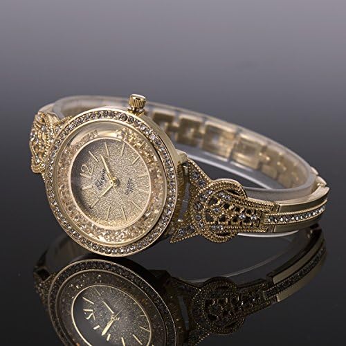 SIBOSUN Lady Women Wrist Watch Quartz Gold Stainless Steel Crystal Dress Fashion Bracelet
