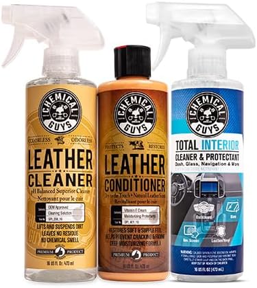 Chemical Guys, Leather Cleaner & Conditioner Kit for Cars & Home, 2 x 16 oz | Two-step kit cleans then conditions seats, furniture, bags and boots, pH-balanced for natural and sealed leather