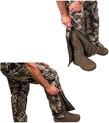 HOT SHOT Men’s Insulated Camo Bib, Ultra-Quiet Adjustable Overalls, Cold Weather Hunting Coveralls for Men