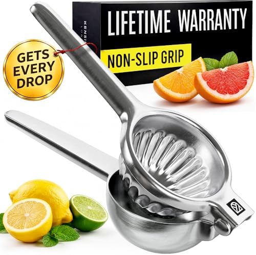 Large Lemon Squeezer Stainless Steel Press - Non-Slip Grip, Heavy Duty, Manual Design - Effortless Pro-Grade Lemon, Lime, Orange