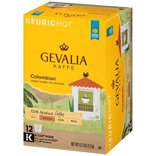 Gevalia Medium Roast Colombia K-Cup Coffee Pods (72 Pods (6 Boxes of 12))