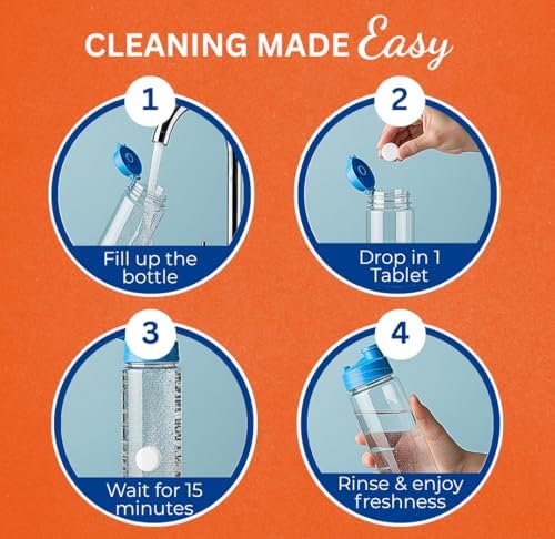 Skyis Water Bottle Cleaning Tablets 120 Pack, Up to 2 Years Supply, No Scrub Bottle Cleaner for Stainless Steel, Tumbler, Hydration Bladder