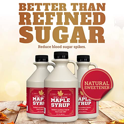Grade B Maple Syrup 32 Oz Jug – 100% Pure Maple Syrup (Now Grade A Dark) Bold