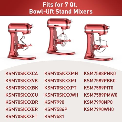 Stainless Steel Stand Mixer Attachments 3-Piece (4.5-5QT Flat Beater, 4.5-5QT Dough Hook, K45WW 6-Wire Whip Attachment) for KitchenAid Tilt-Head Stand Mixer and 4.5-5 Quart Bowl, Dishwasher Safe