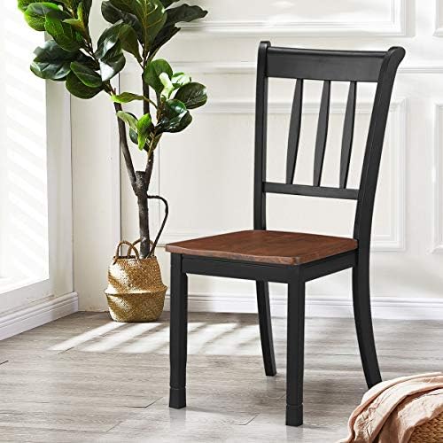 GIANTEX Wood Dining Chairs Set of 2, Armless Kitchen Chairs