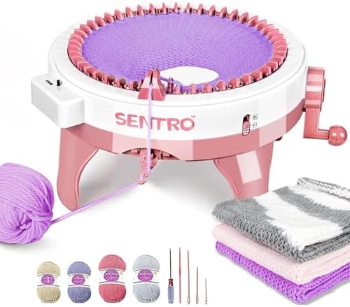 FYGAIN SENTRO Knitting Machine 40 Needles, Automatic Circular Knitting Crochet Machine for Kids/Adults