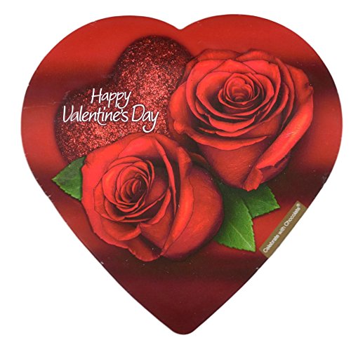 Pack of 2 Assorted Elmer Chocolates (Made in USA) in Heart-Shaped Boxes, 2 oz. Perfect for Valentine's Day Gifts! (3 Roses & 2 Roses)