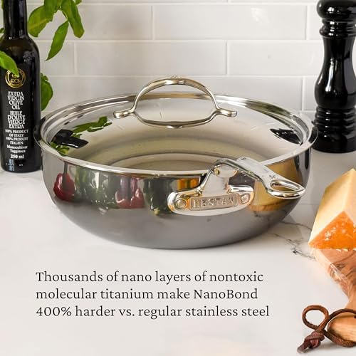 Hestan - NanoBond Collection - Titanium All-In-One Pan, Induction Cooktop Compatible, 3.5 Quart