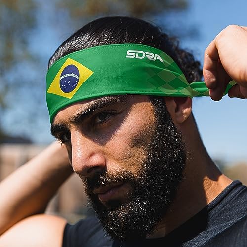 Suddora Country Flag Tie Headband with National Flag, Breathable Sweatband for National Sports Events, Non-Slip Fabric Sweatband for Soccer, Tennis