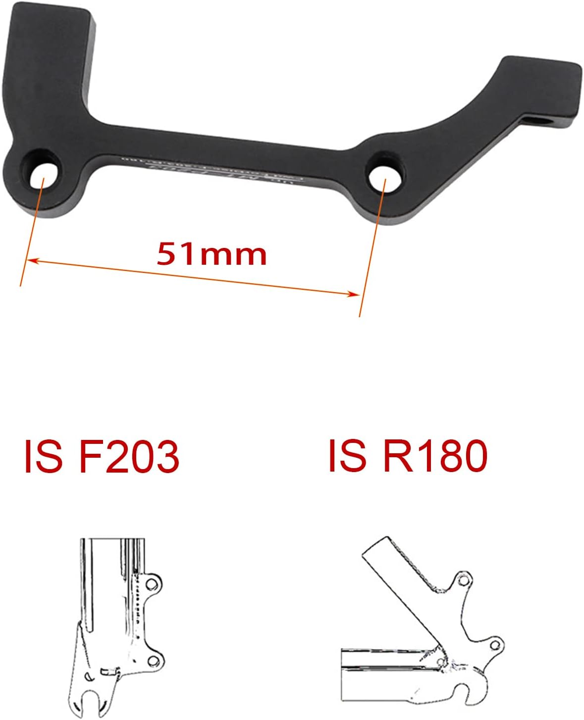 Disc Brake Caliper Mount Adapter IS Front 203mm Rear 180mm