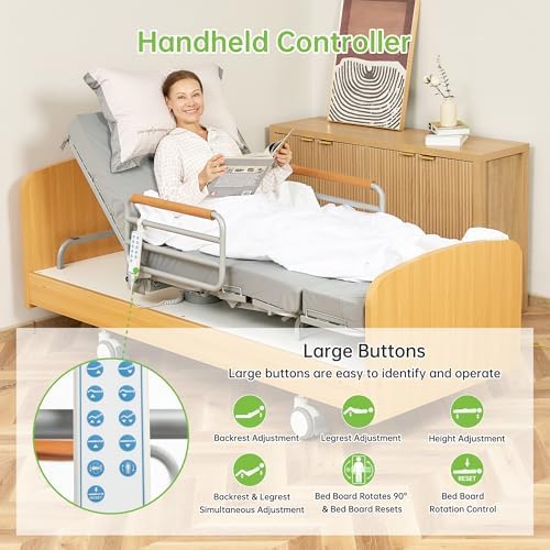 Real Relax Rotating Multi Functional Electric Premium Hospital Bed, Rotates 90° from a Flat (Lying) Position to an Upright Seated Position