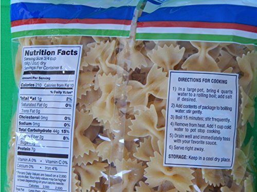 Trader Joe's Authentic Imported Italian Farfalle Bow Tie Pasta, 1-Lb Bag (Pack of 3)