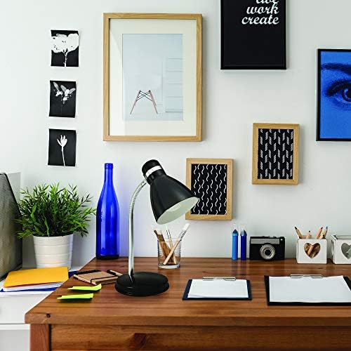 Newhouse Lighting NHDK-OX-BK Oxford Black Metal Flexible Classic Desk or Table Lamp for Office or Bedroom Use