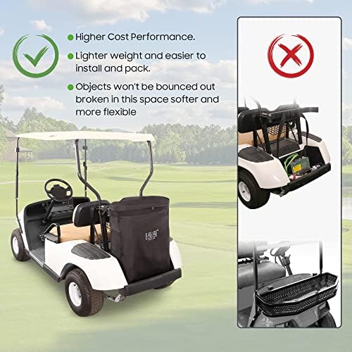 10L0L Golf Cart Cargo Bag for 2 Passenger Golf Carts, Storage Grocery Shopping Bag for Yamaha, EZGO TXT/RXV, Club Car DS/Precedent Golf Cart