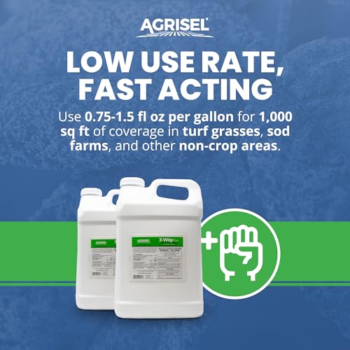 Agrisel 3 Way Max Weed Killer, Eliminate 50+ Weeds, Pet Safe, 128 Ounces | Safe on Grass, Weed Spray, Low Odor, Easy Mixing