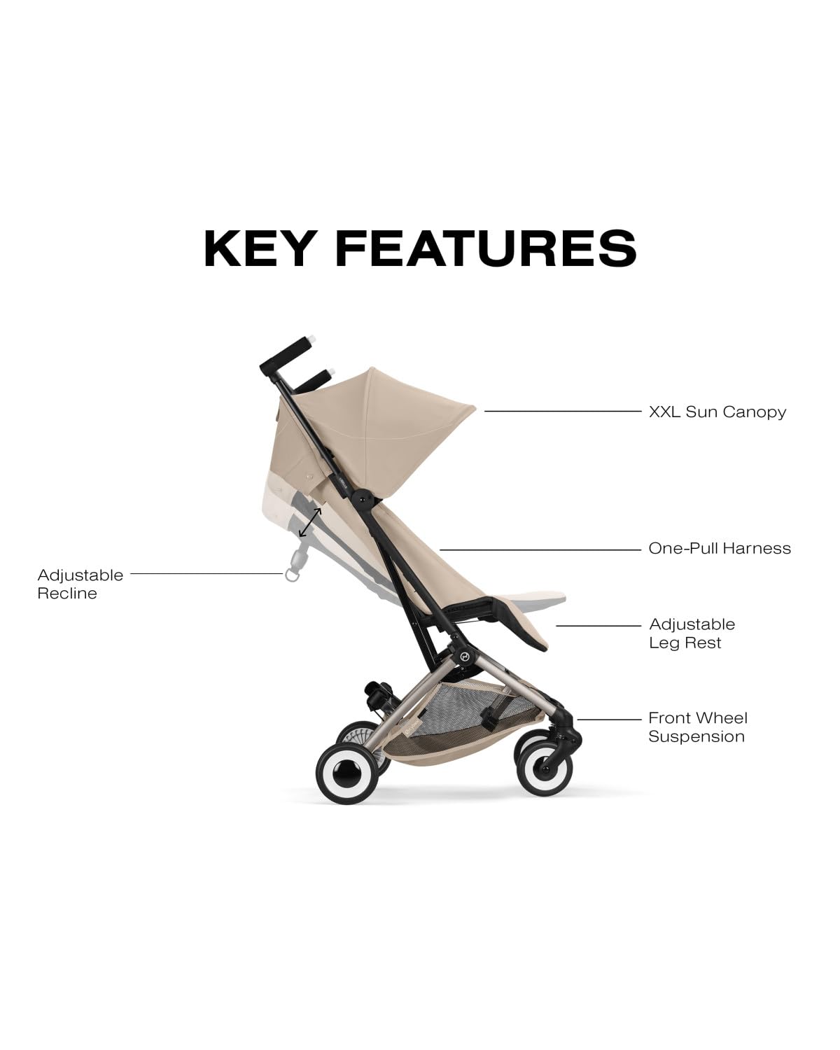 LIBELLE Ultra Lightweight Travel Stroller - Almond Beige