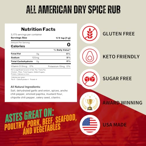 Pork Barrel BBQ All-Purpose BBQ Seasoning & Rub | Sugar-Free, Gluten-Free, MSG-Free | All American BBQ Seasoning for Chicken, Beef & Pork – 22oz Jar