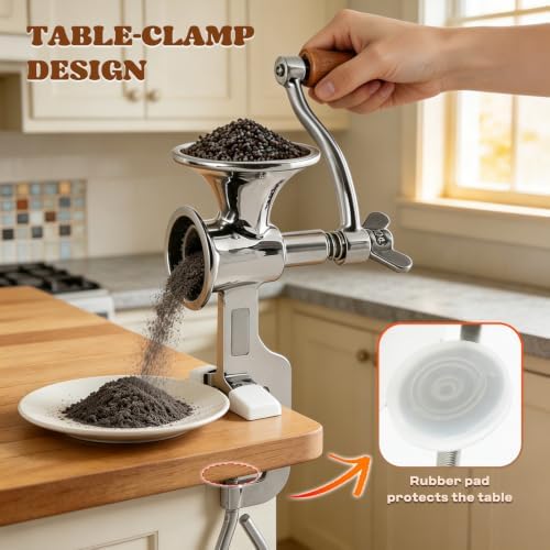 Moongiantgo Hand Crank Poppy Seed Grinder Mill Stainless Steel