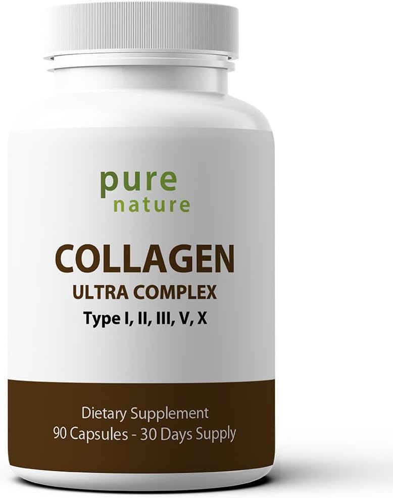 PureNature Collagen Ultra - Collagen Peptides with 5 Types I, II, III, V & X Naturally-Sourced Hydrolyzed Collagen for Hair, Skin