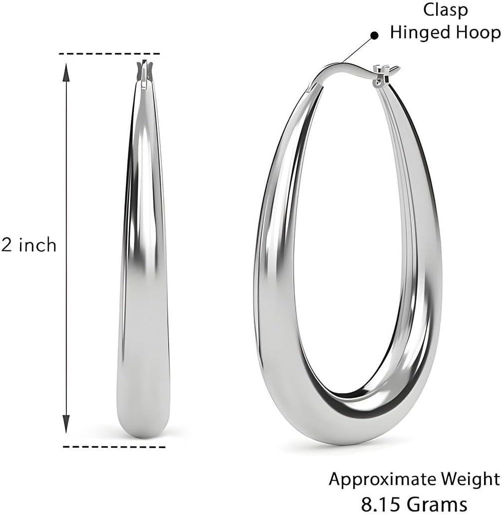 Stainless Steel Hoop Earrings for Women - Stainless Steel Earrings for Women Fashion Jewelry - Dangle Statement Unique Cute Engagement Anniversary