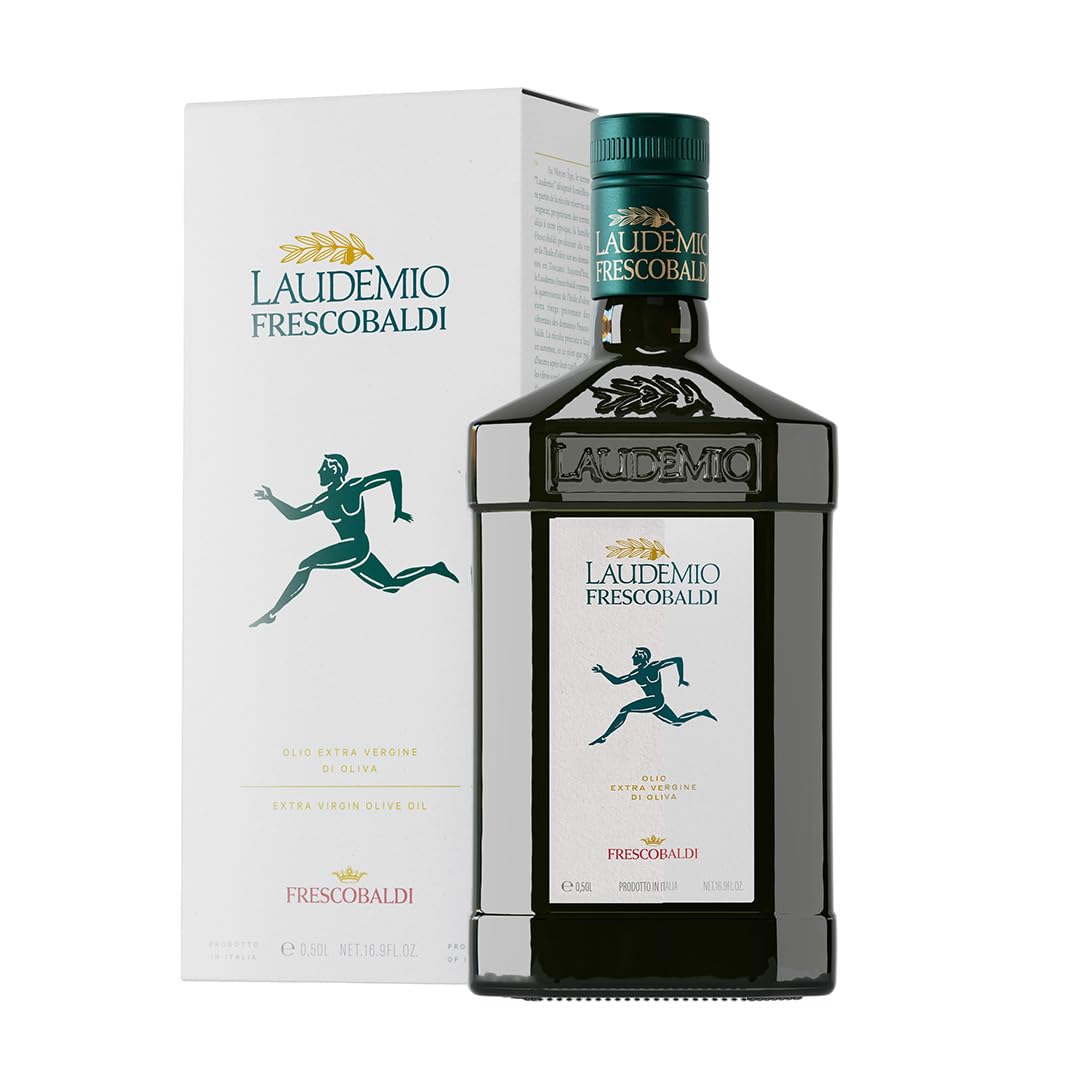 FRESCOBALDI Laudemio Extra Virgin Olive Oil, 16.9 FL Oz, 500ml, Premium, Award Winning Product of Tuscany, Italy, Fruity & Peppery Flavor, Smooth & Robust Low Acidity, Rich in Polyphenols | High Polyphenol Olive Oil | Cold Pressed hours after harvest | A…