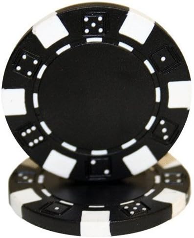 Brybelly Clay Composite Striped Dice 11.5-gram Poker Chips (100-pack) - Blank Non-denominated Poker Chips - Custom Cash Games and Home Casino Poker Nights