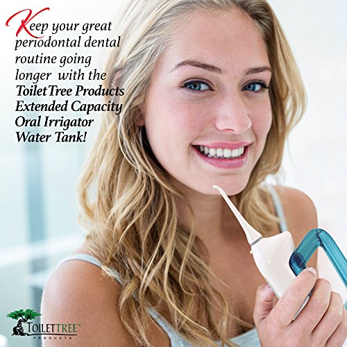 ToiletTree Products Extended Capacity Oral Irrigator Water Tank with Bonus Tip, Compatible with Many Brands