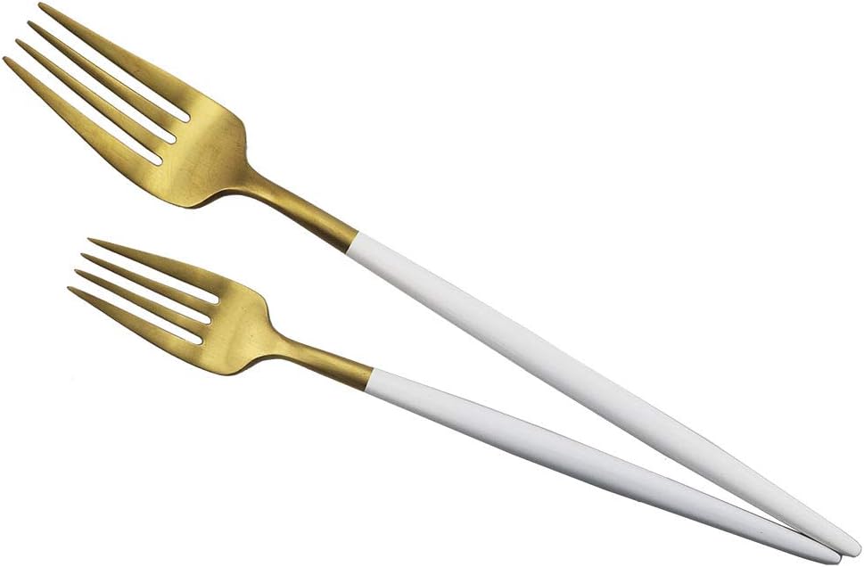 JASHII Luxury 18/10 Rainbow Flatware Set - 304 Stainless Steel Colorful Cutlery - 5-Piece Adaline Royal Modern Satin Finish for Birthday