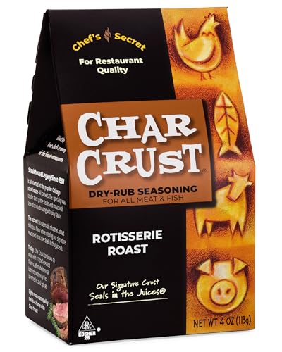 Char Crust Dry-Rub Seasoning, Rotisserie Roast, for Chicken, Prime Rib, Roasts and Potatoes, 4-Ounce (Pack of 1)