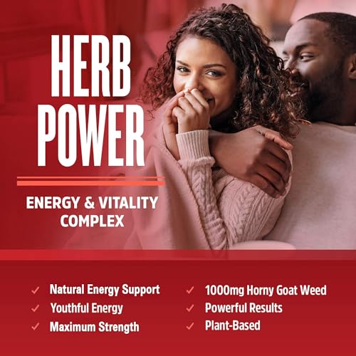 Zhou Horny Goat Weed - Herbal Extract for Men & Women - 60 Veggie Capsules | Supplement with Maca, Tribulus, Tongkat Ali & Ginseng