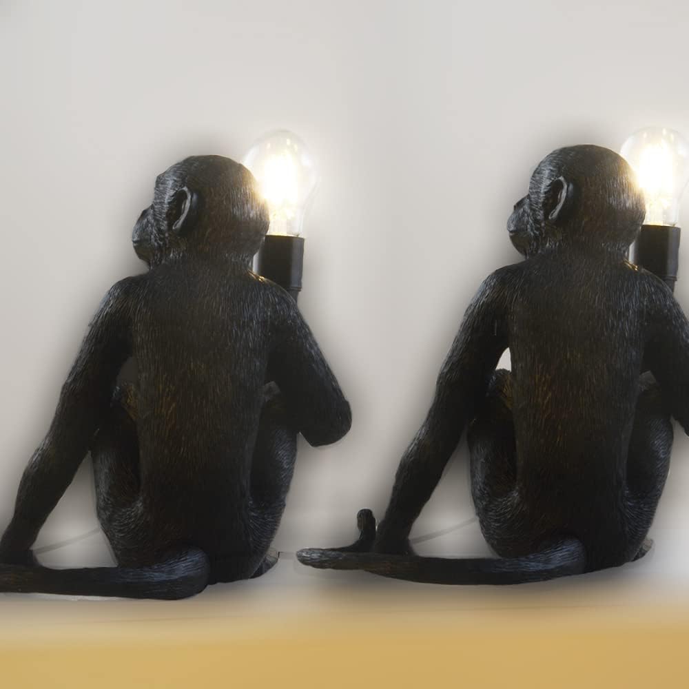 Golden Monkey Table Lamp, LongTN LED Resin Sitting Monkey Lighting